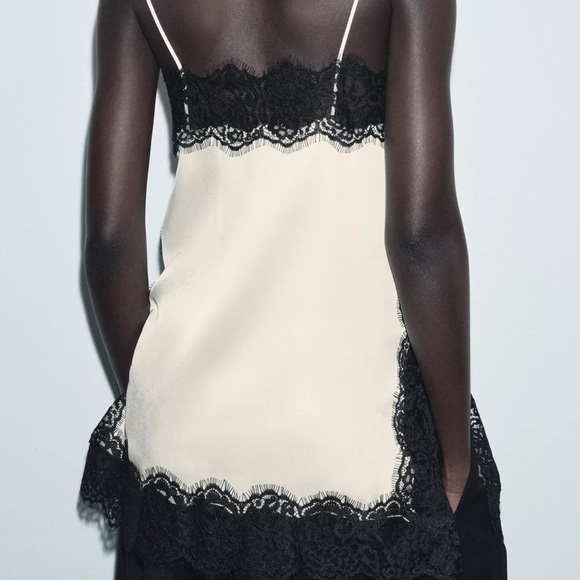 ZARA SATIN EFFECT LACE TOP ZW COLLECTION - Picture 4 of 14